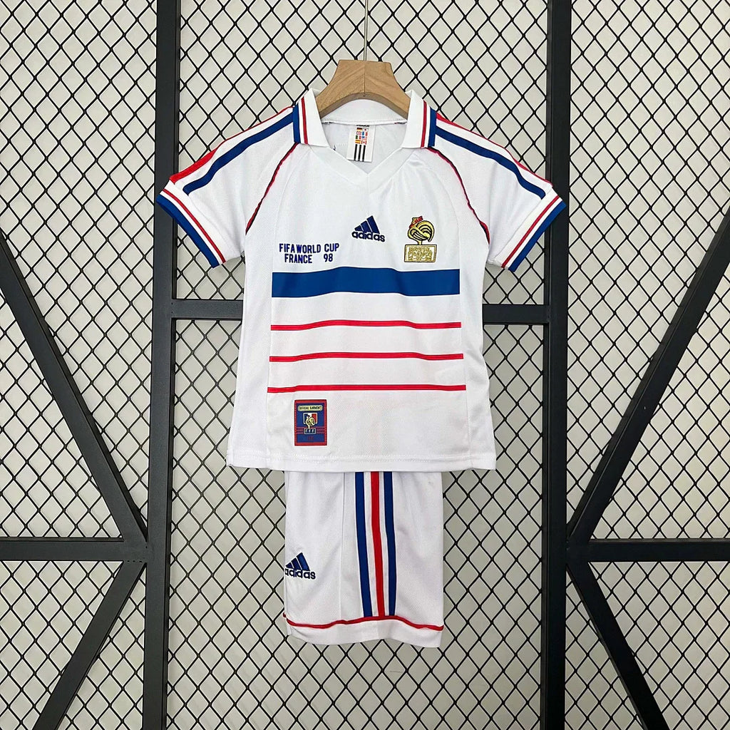 1998 Retro France Visitante Kit Talla Niño