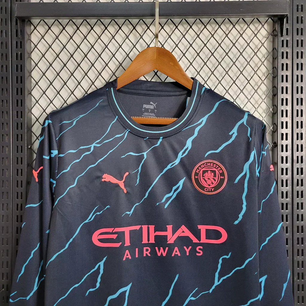 2023/2024 Manchester City Alternativa Visitante Manga Larga